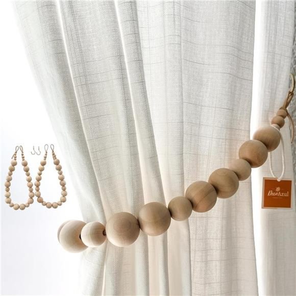 Curtain tiebacks - Curtain holdbacks - Boho Curtain tiebacks - Curtain Holder - Picture 1 of 6